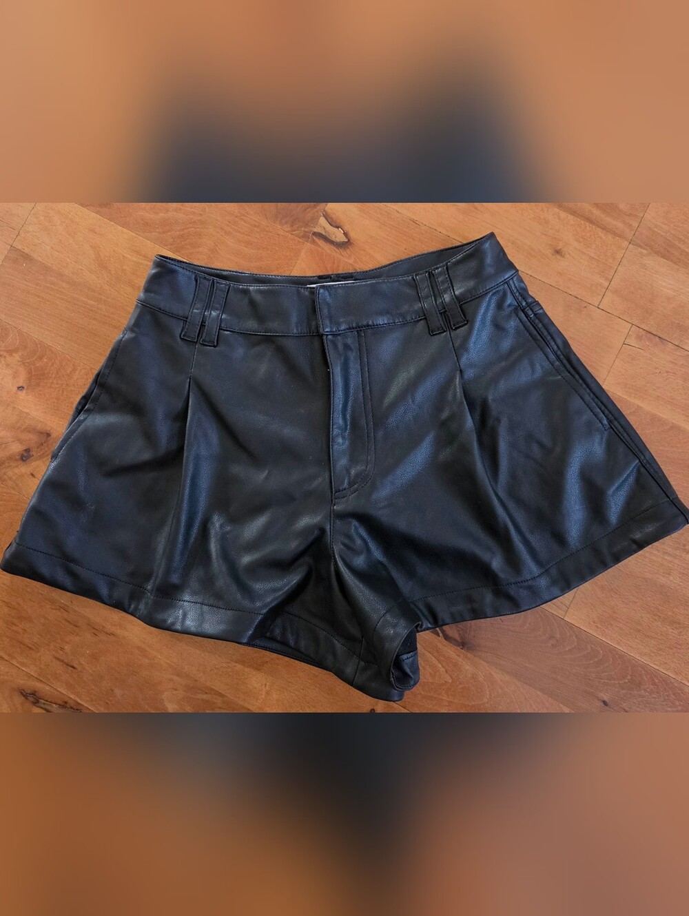 We The Free Black Faux Leather High-Waist Shorts Sz 24